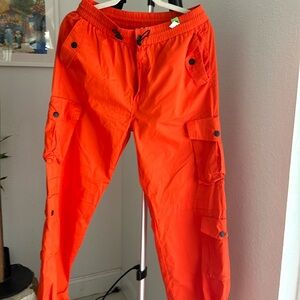 ORANGE CARGO PANTS